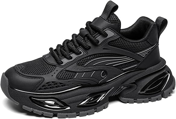 Stylish and Durable Casual Mesh Walking Shoes for Men Chunky Platform Sneakers with Breathable Lace - Up Dad Style Footwear Ideal for Work Workout and Everyday Use