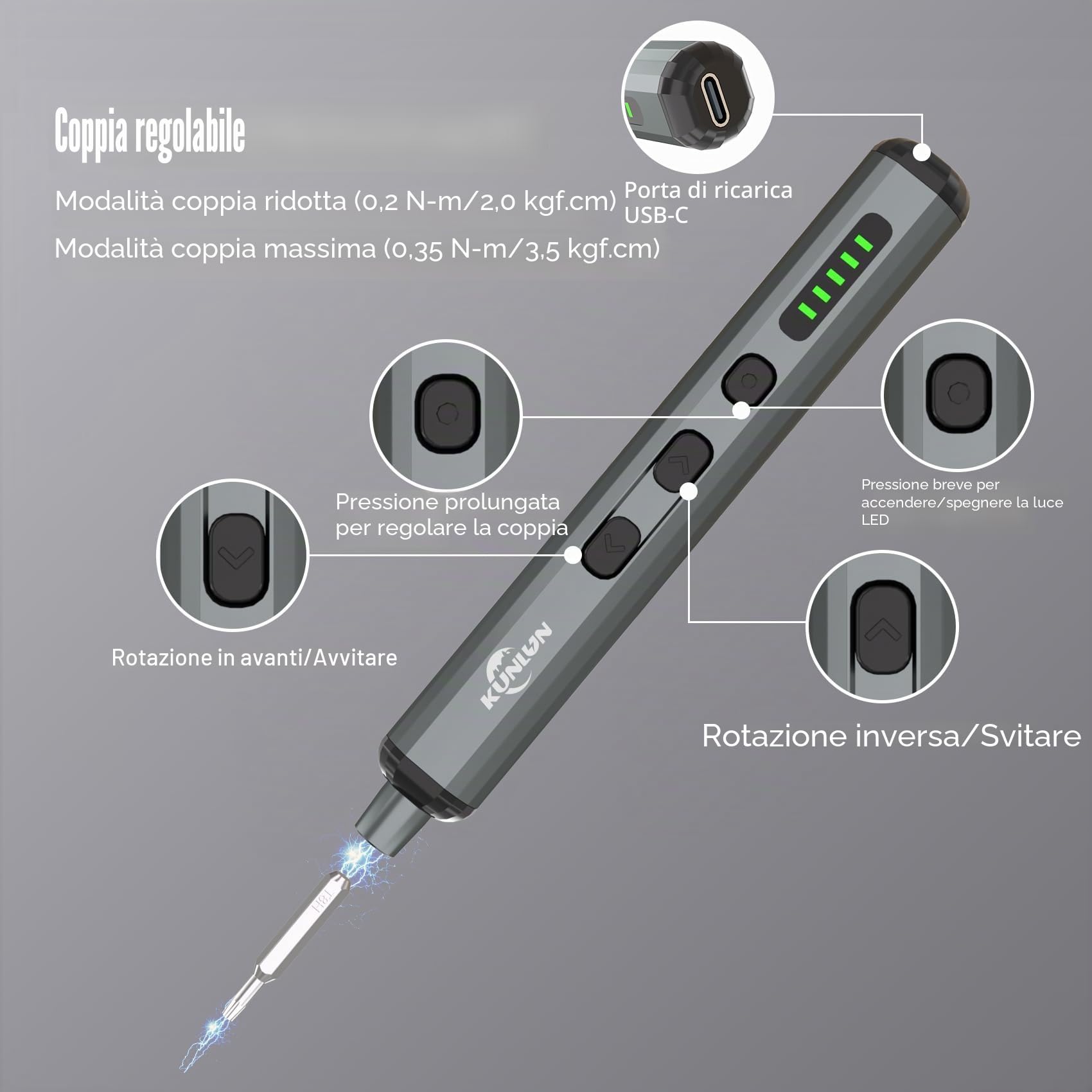 KUNLUN 68 in 1 Set di Mini Cacciaviti di Precisione Elettrici