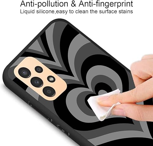 Miniatura 4 de Compatible con Samsung Galaxy A13 (4G), centro de túnel de corazón negro, diseño de remolino de amor, lindo patrón a prueba de golpes,