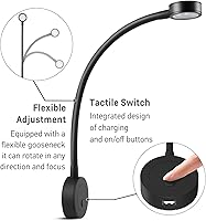 Vista 4 de acegoo Luz de Lectura LED de 12 V, lámpara de lectura de cabecera de barco RV, luz de cama de cuello flexible de 12 voltios para cámper van