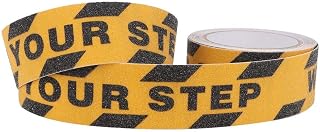 Watch Your Step Anti Slip Traction Tape, Floor Stair Step Abrasive Caution Safe Skidproof Tape Decals Stickers for Workplace Home Safe Wet Floor Caution (48MM Width x 5M Long)