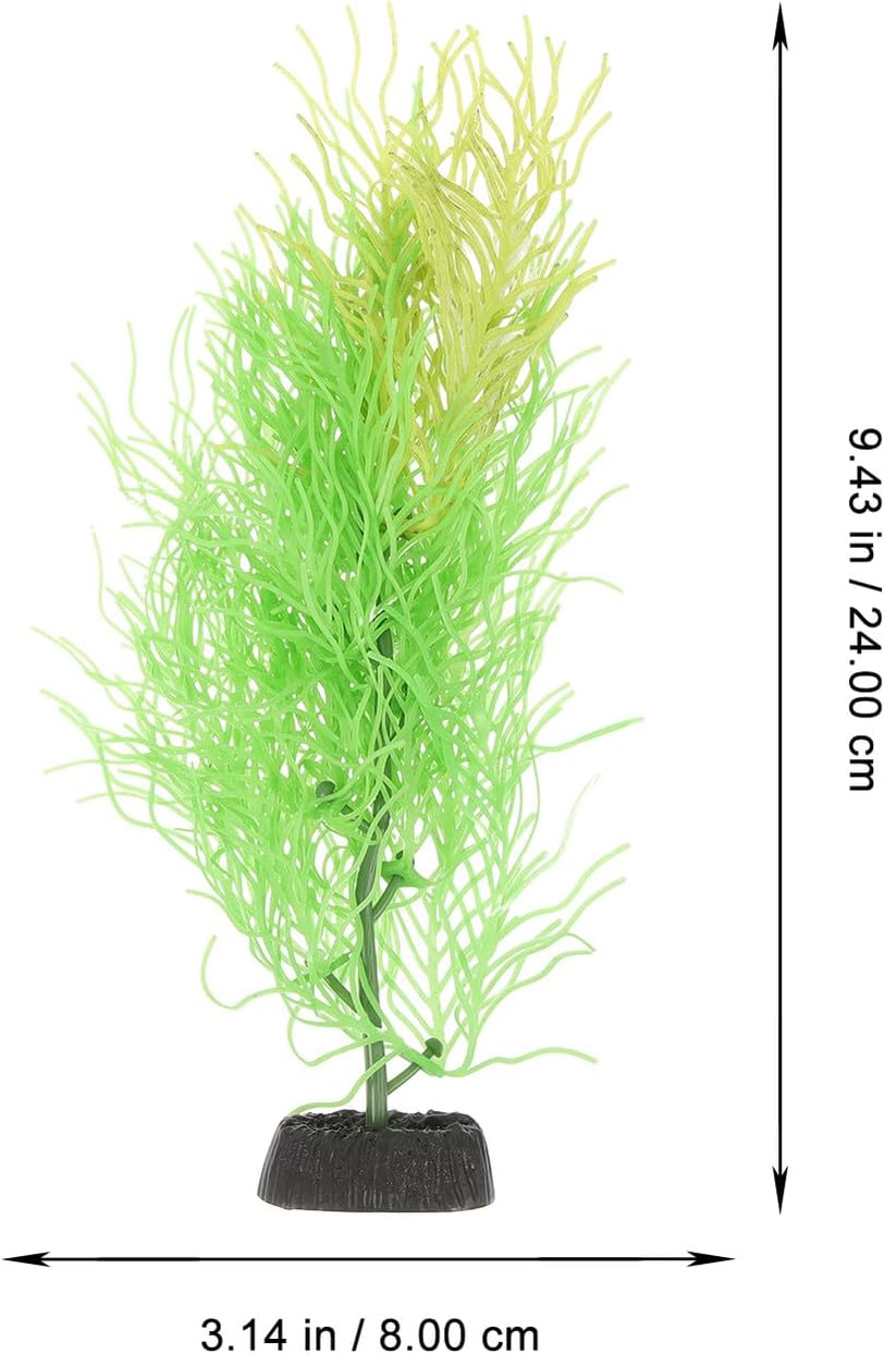 WOONEKY Artificial Aquarium Plant and Simulated Hornwort Decoration for Fish Tank Plastic Aquatic Tank Plants Green Medium Fake Aquarium Seaweed for Décor