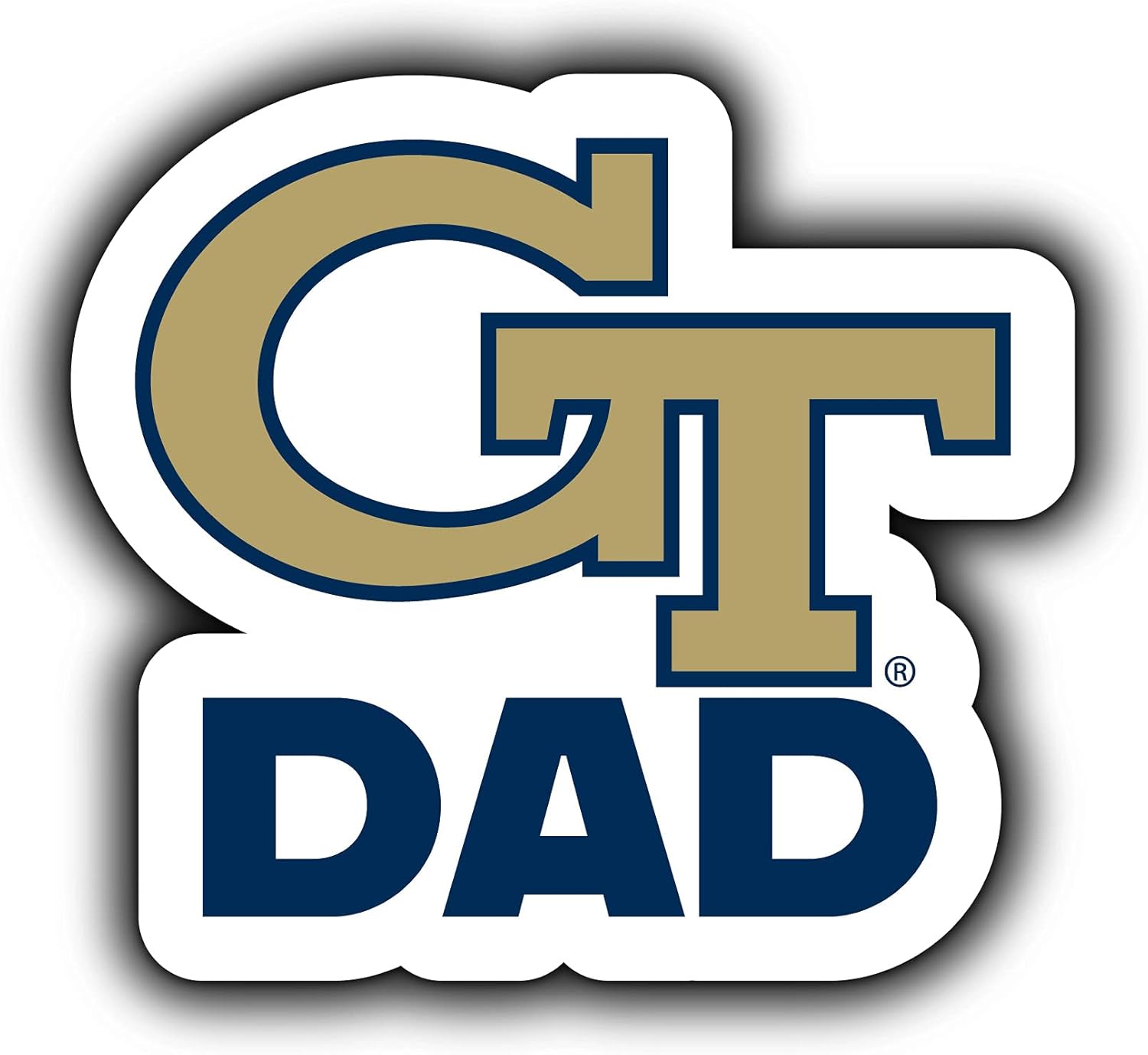 Georgia Institute of Technology Yellow Jackets 4-Inch Proud Dad Die Cut Decal Officially Licensed Collegiate Product