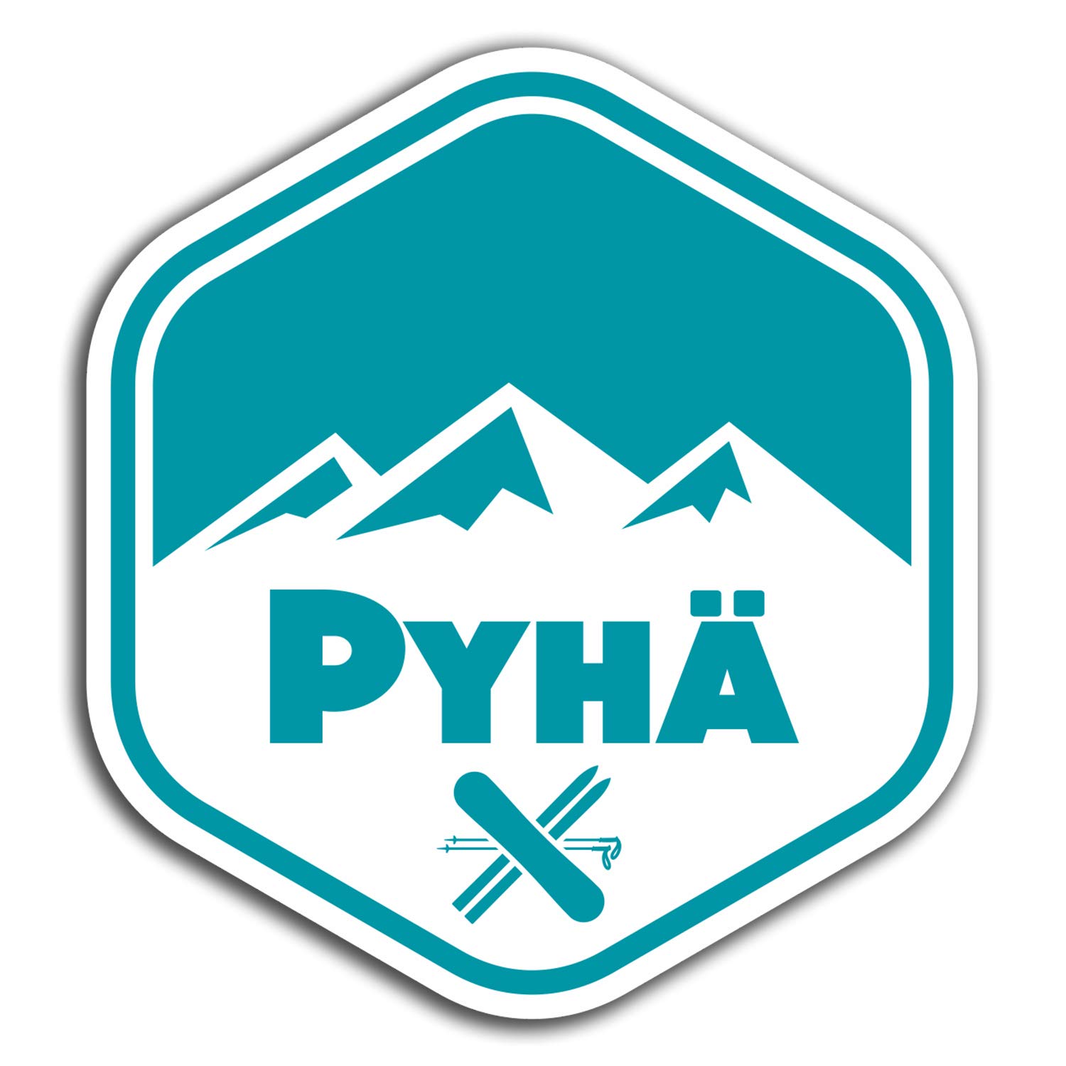 Destination Vinyl Ltd Multi 2 X 10Cm Pyha Finland Ski Vinyl Stickers - Travel Sticker Laptop Luggage #32048 (10Cm Tall)