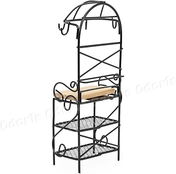 Odoria 1/12 Miniature Bakers Rack Dollhouse Kitchen Accessories, Black