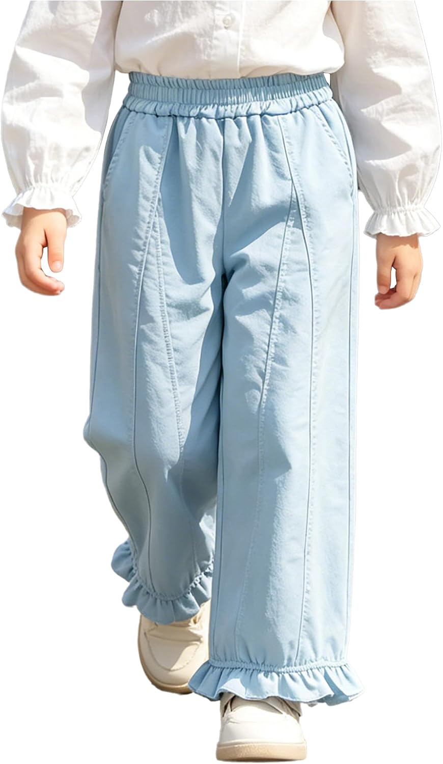 Girls Summer Casual Pants Wide Leg Sweatpants Bottom for Yoga Running Park Clothing Relax Wear