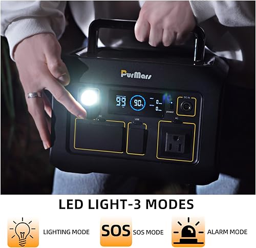 Miniatura 8 de Estación de energía portátil de 300 W (pico 500 W), 288 Wh (90,000 mAh) generador solar con salida de CA de onda sinusoidal pura de 110 V, batería