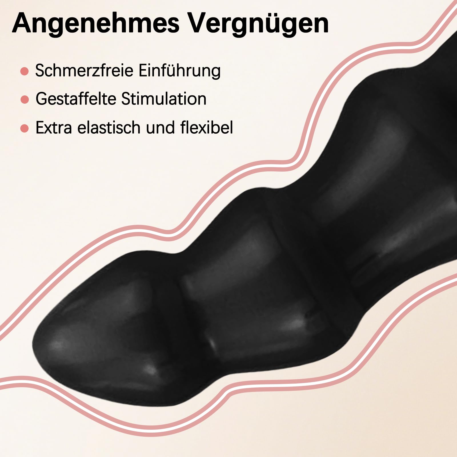 BDSMLOVE Palline anali con 3 Palline, Plug Anale Donne Uomo Coppia Dilatatori Anali SexToy, Plug Anali Sexytoysys Dildo, Butt Plug per uomini donne coppie principianti professionali (Nero)