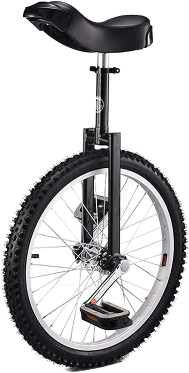 20" Adult Unicycle, Adjustable Height, Ergonomic Saddle, 150kg Load, Manganese Steel Frame, Perfect for Acrobatics & Balance Training