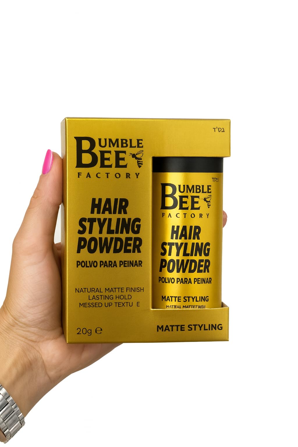 Bumble Bee Hair Styling Powder - Volumize and Texturize Your Hair Effortlessly Natural Matte Finish No Oil or