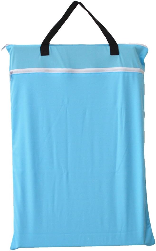 Large Hanging Wet/Dry Cloth Diaper Pail Bag for Reusable Diapers or Laundry (Blue