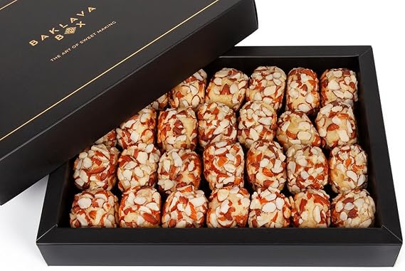 Baklava Box Maamoul Dates Almond (850g) - Authentic Middle Eastern Cookies | Soft, Nutty, and Delicious | Perfect for Gifting, Celebrations, or Everyday Indulgence | Traditional Flavor!