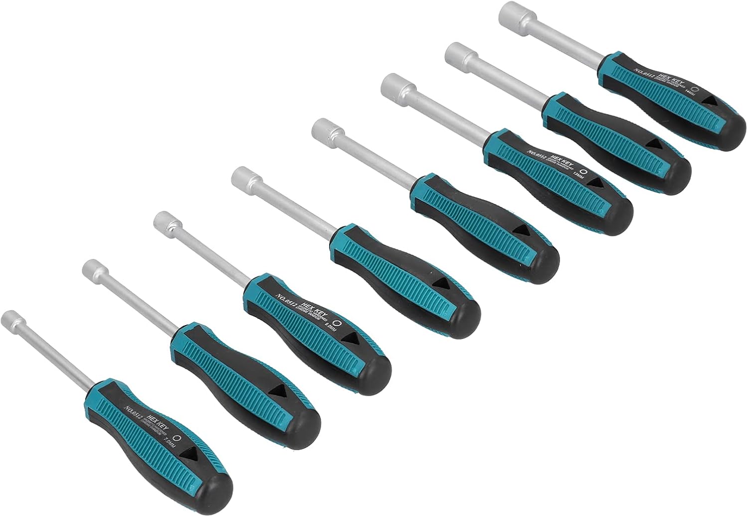 Nut Driver Set, Impact Nut Driver Set Impact Socket Set Deep Hole Socket Screwdriver with NonSlip Handle 8Pcs Shaft Nut Drivers For Tightening and Loosening Fasteners
