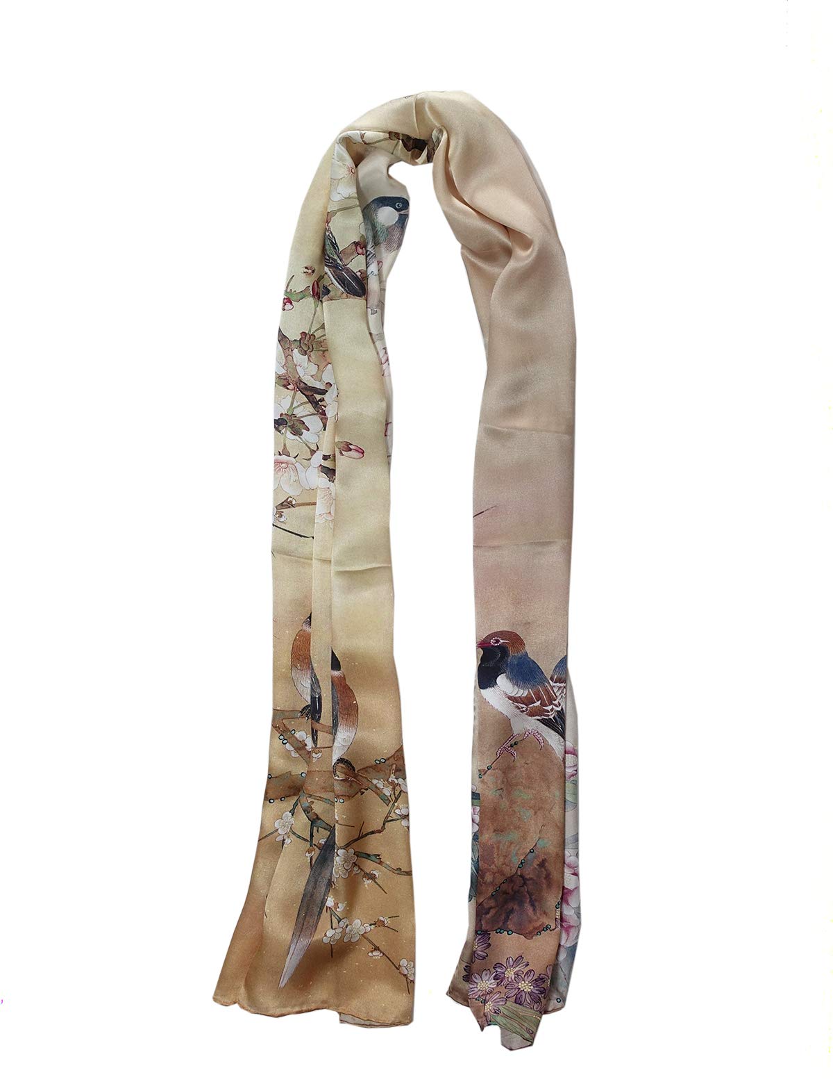 Sciarpa da donna in 100% seta, leggera, in raso, 150 x 50 cm Color017 90