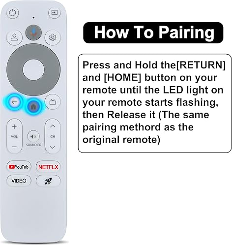 Vista 6 de RETROSUN Control remoto de voz de repuesto compatible con XGIMI Streaming Dongle, para Homatics Stick HD Android TV R-C-OHS-C008, blanco