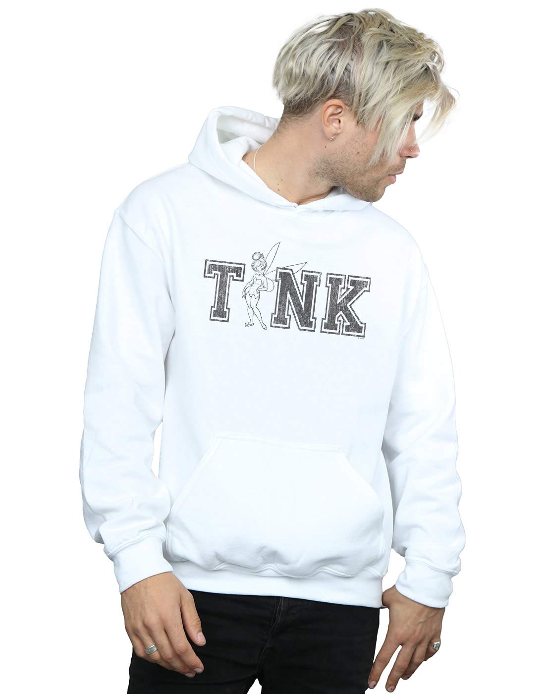 Disney Men's Tinker Bell Collegiate Tink Hoodie White XXXX-Large
