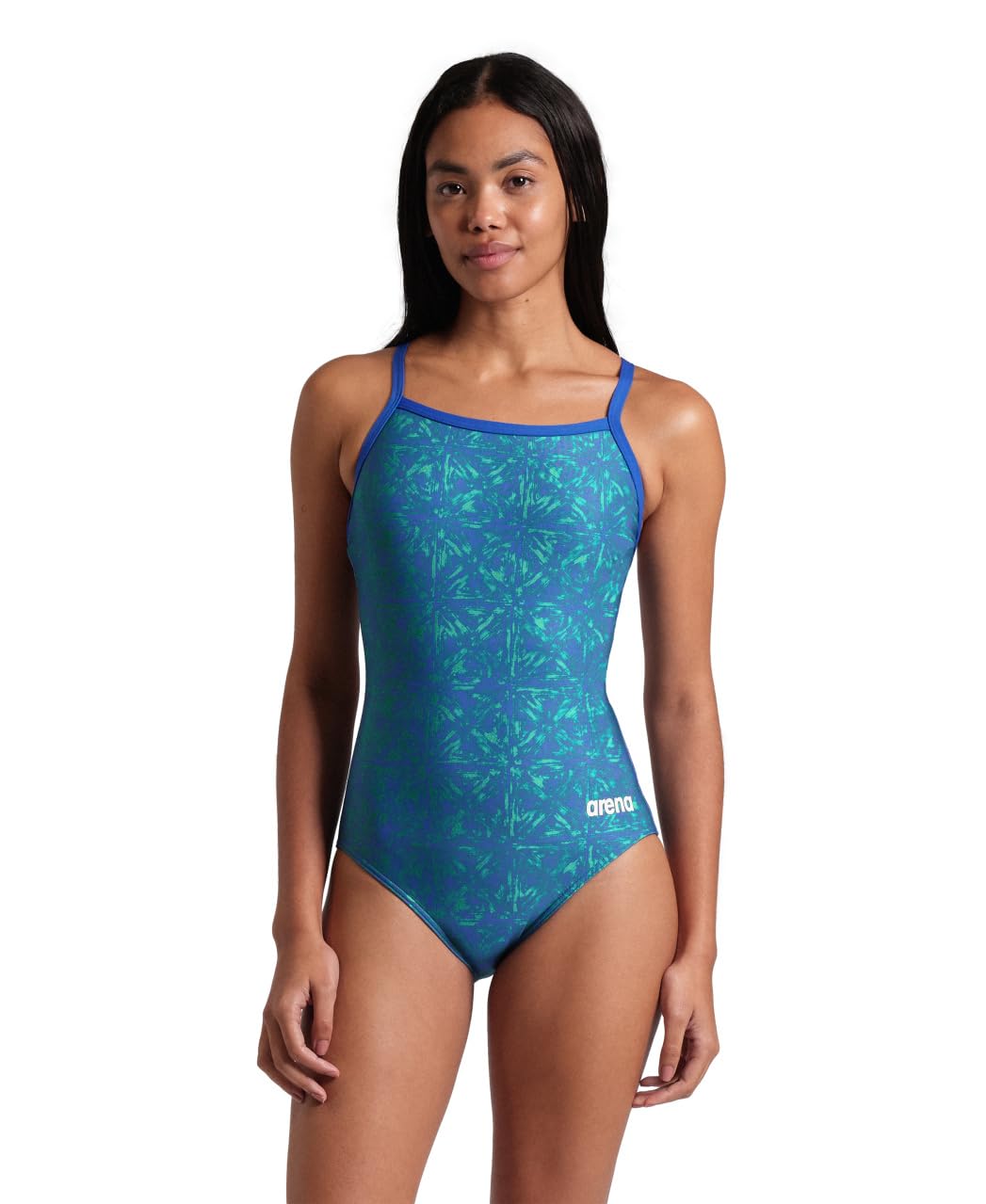 ARENA Women's Performance Abstract Tiles Light Drop Back Swimsuit-image-40
