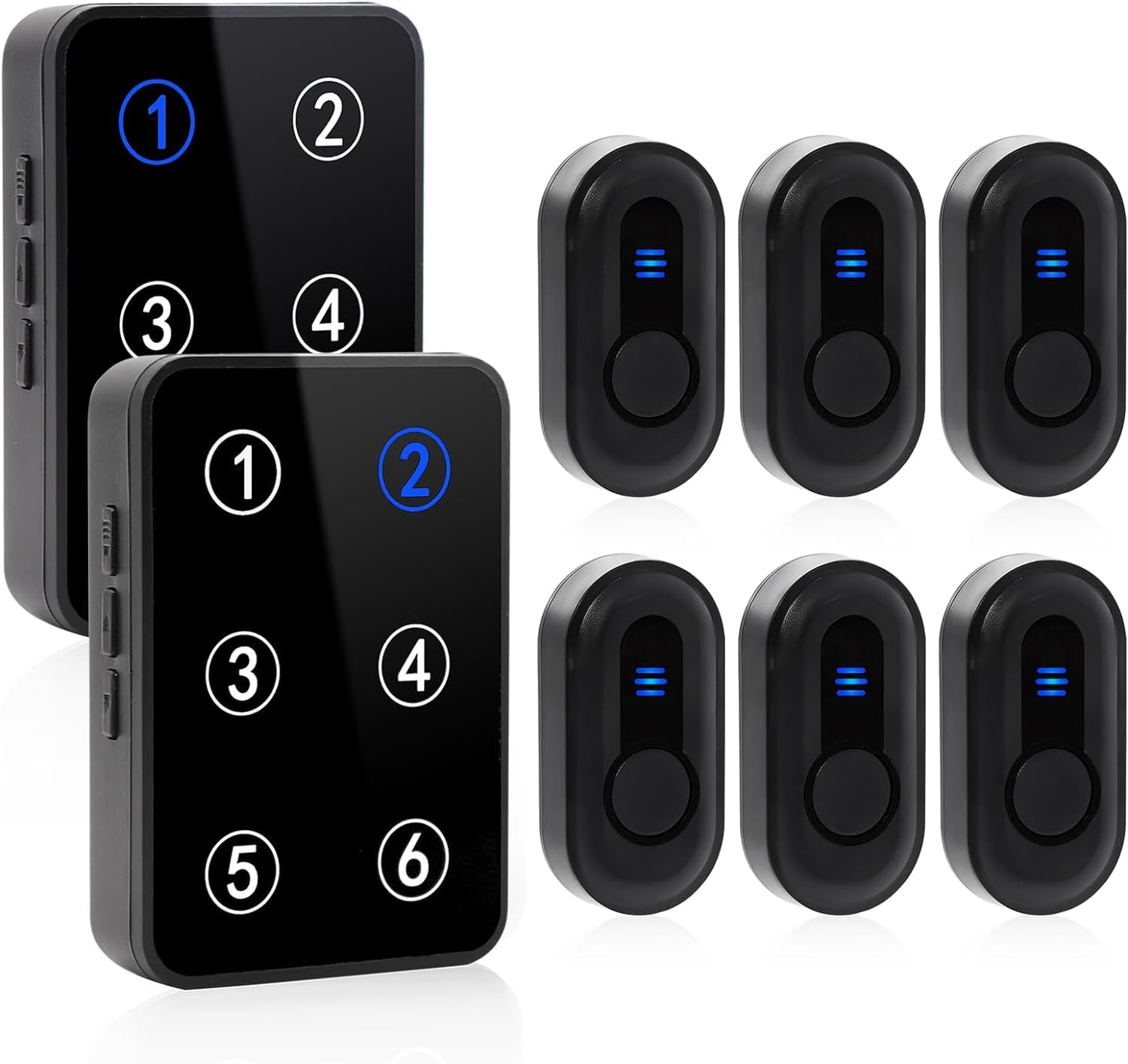 DAYTECH ナースコール 家庭用,呼び出しベル ワイヤレス 介護用品 呼出ベル 5段階音量調節 38曲選択 150M受信距離 高齢者 緊急ボタン (受信機*2、コールボタン*6)