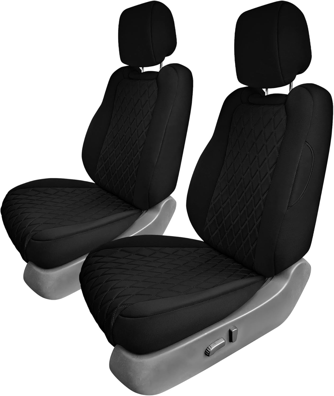 FH Group Custom Fit Car Seat Covers Specifically Made for 2022-2024 Nissan Frontier, Front Set Black Ultraflex Neoprene Waterproof Automotive Seat Covers for Pickup Truck, Nissan Accessories
