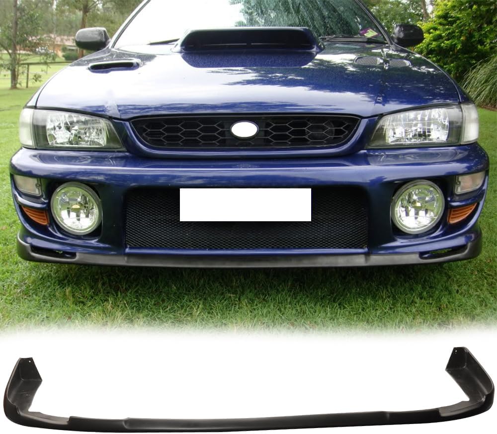 IKON MOTORSPORTS Front Bumper Lip Compatible With 1997-2001 SUBARU IMPREZA, STI Style PU Black