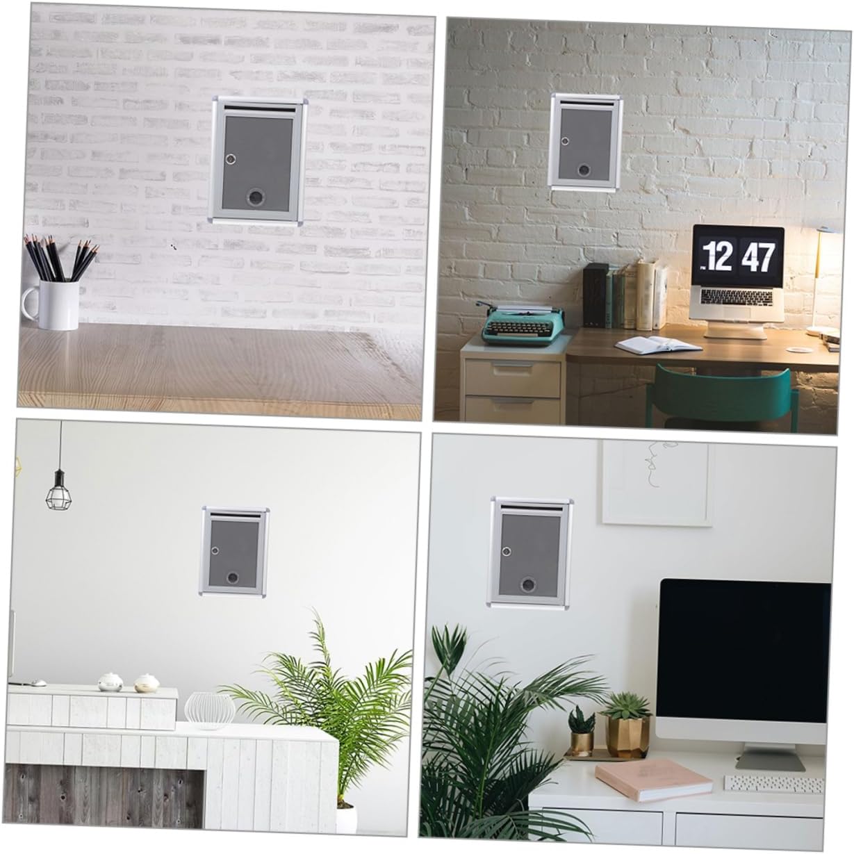 LIFKOME 2pcs Aluminum Alloy Wall Mount Mailbox Suggestion Box Digital Lock Voting Box for Office