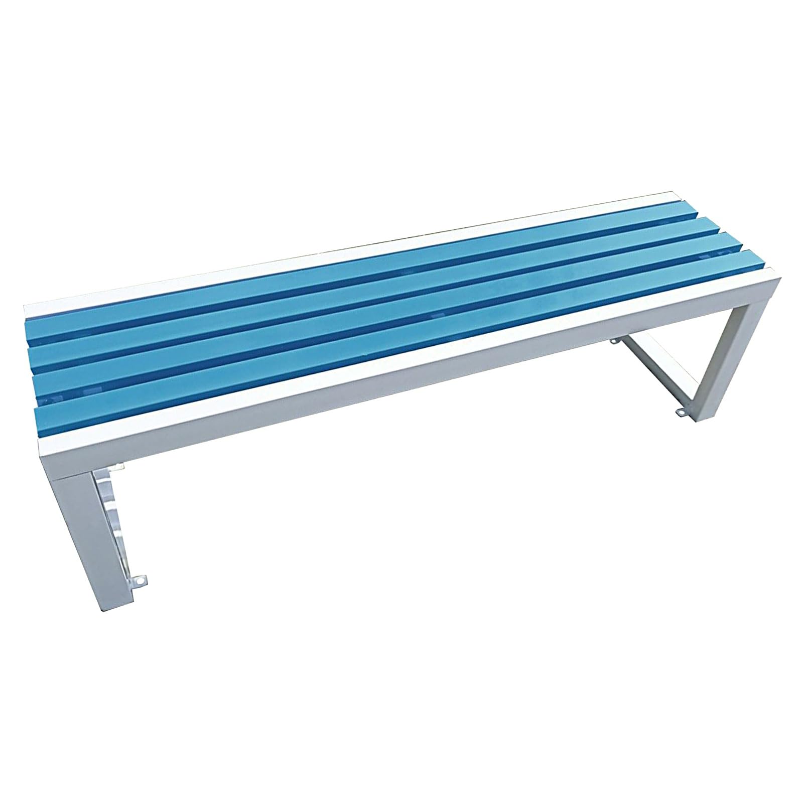 Banc de jardin élégant blanc et bleu avec finition acier galvanisé premium