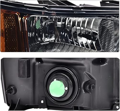 Miniatura 9 de CHEDA Faros delanteros, compatibles con GMC Sierra 1500 2500HD 3500HD 2007-2013, faros delanteros de cristal, lente transparente, carcasa negra