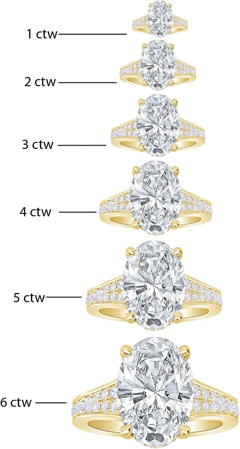 Houston Diamond District 1 to 5 Carat Oval Shape LAB GROWN Diamond Vintage Engagement Ring Wedding Ring for Women (Color D-E Clarity VS1-VS2) - Image 2