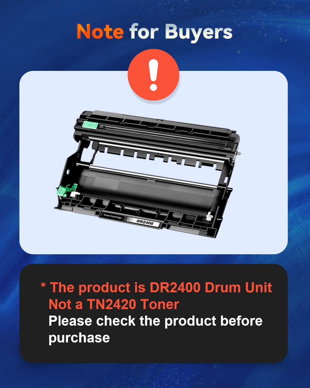 Skydo DR2400 Tamburo DR-2400 Compatibile per Brother DR 2400 tamburo TN-2420 Compatibile per Brother MFC-L2710DW MFC-L2750DW HL-L2310D HL-L2370DN HL-L2375DW DCP-L2510D DCP-L2530DW
