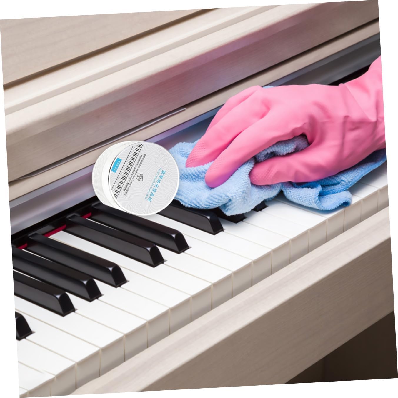 BESPORTBLE 1Set Piano Cleaning Kit with Professional Polish Wax Cleaning Cloth for Dust Stains and Oily Multi Purpose Care for Pianos Instruments