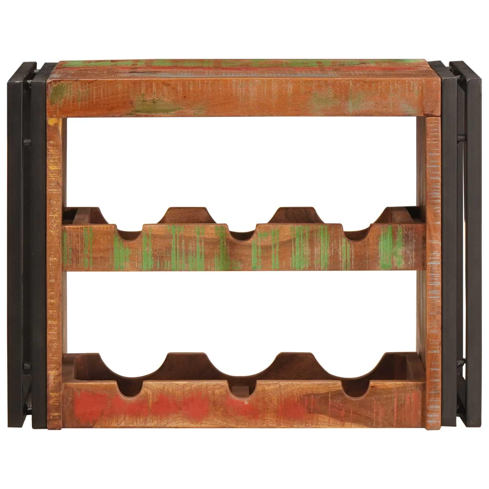 Scaffale per vino marrone, 60 x 45 x 33 cm, in legno massiccio anticato, per cucina, sala da pranzo, soggiorno, cantina, bar di casa