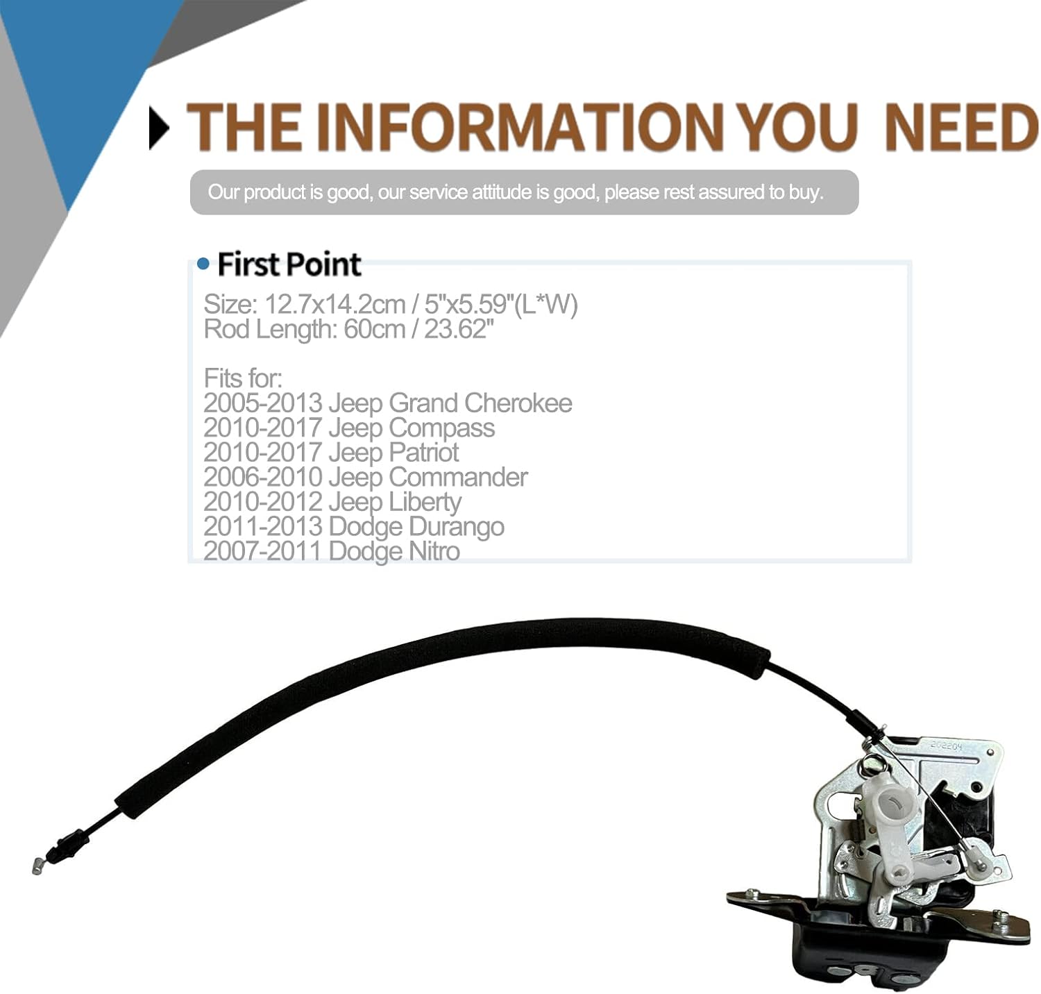 Rear Liftgate Latch Tailgate Lock Actuator Compatible for Jeep Grand Cherokee Dodge Durango Nitro 4589131AG 4589131AA 4589131AB