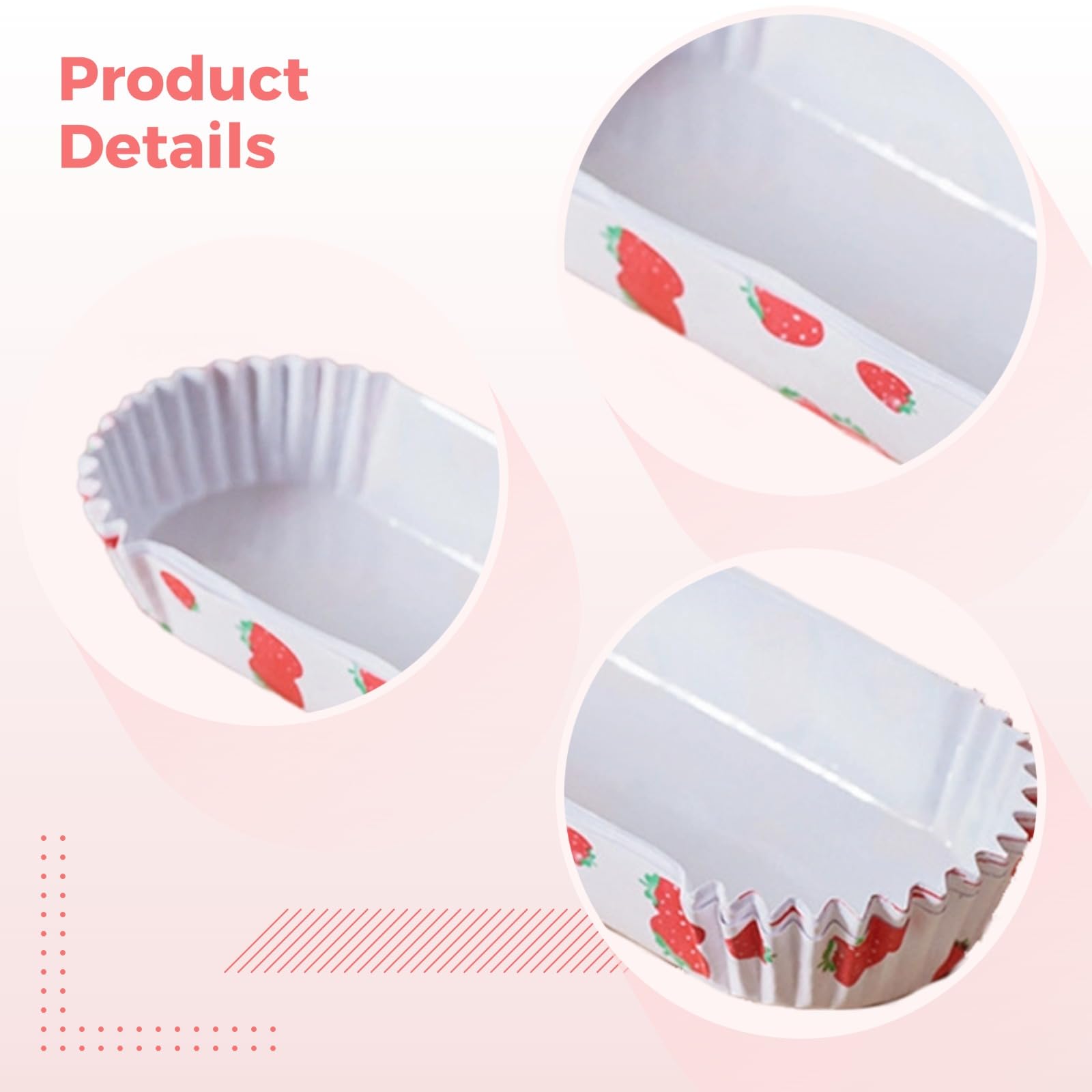 Lot de 100 barquettes alimentaires en papier à motif fraise, forme bateau, design frais et mignon, 14,5 x 5 x 2,5 cm, résistantes aux graisses, antiadhérentes, jetables, pour fêtes et mariages