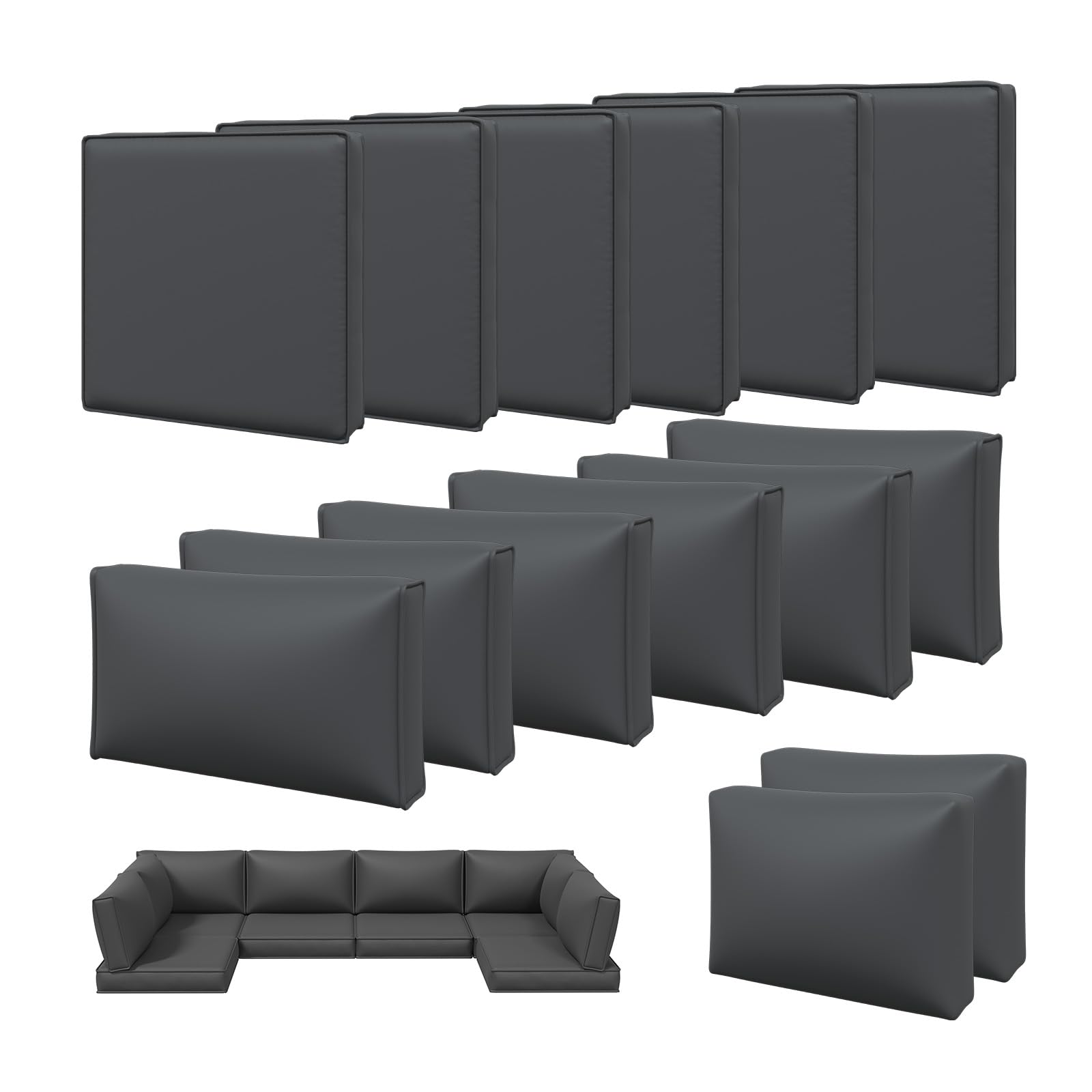 Aoxun 14pcs Patio Cushion Covers