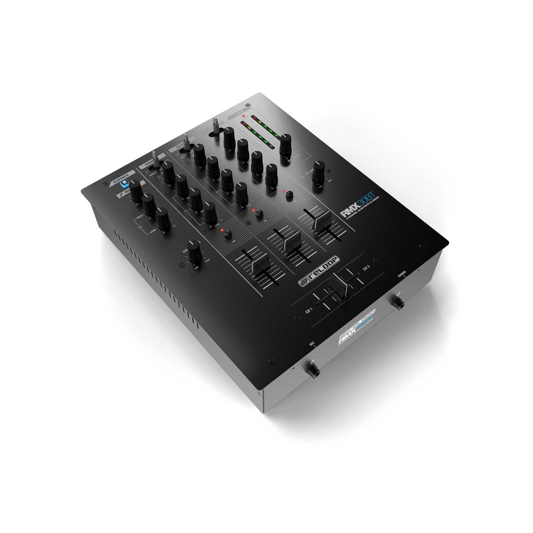 Reloop RMX-30 BT - Allround-DJ-Mixer für kabelloses Musik-Streaming vom Smartphone oder Tablet direkt zum Mixer
