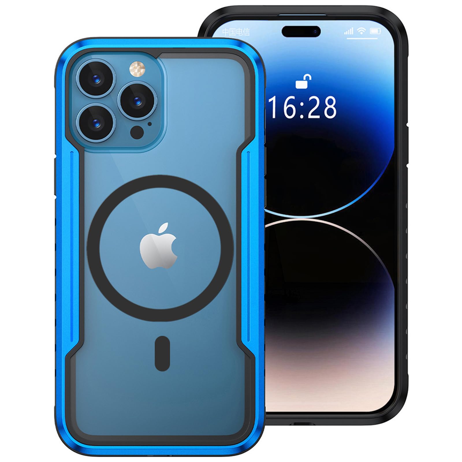 Coque iPhone 15 Pro Max cadre métal durable antichoc TPU arrière PC - 8