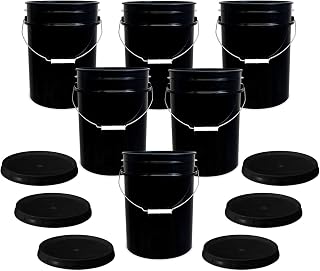 ePackageSupply 5 Gallon Bucket with Airtight Lid | Made in USA | Food Grade | Heavy-Duty Premium HPDE Plastic | Durable 90 Mil All Purpose Pail | Easy Stack and Store | BPA Free | 6 Count