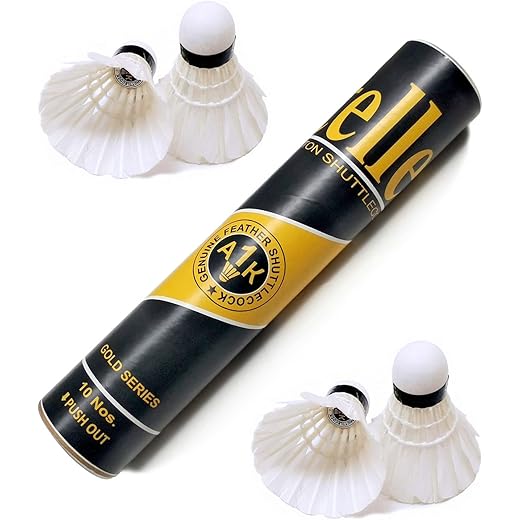 AMIFIT Steller Gold Feather Shuttlecock Pack of 10