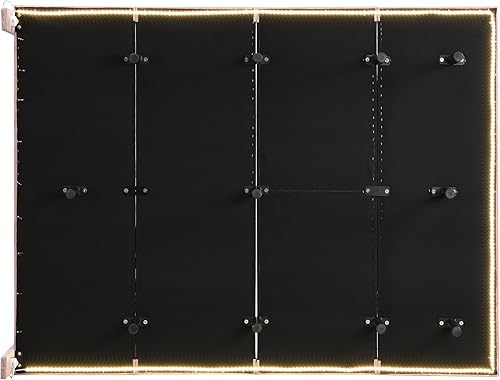 Miniatura 9 de Merax Base de cama tapizada de terciopelo flotante, tamaño Queen, marco de madera con sensor de luz y cabecero, para adolescentes y adultos, color
