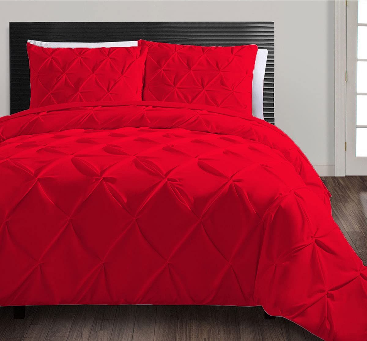 Funda nórdica Super King de algodón egipcio 600 hilos color rojo de lujo