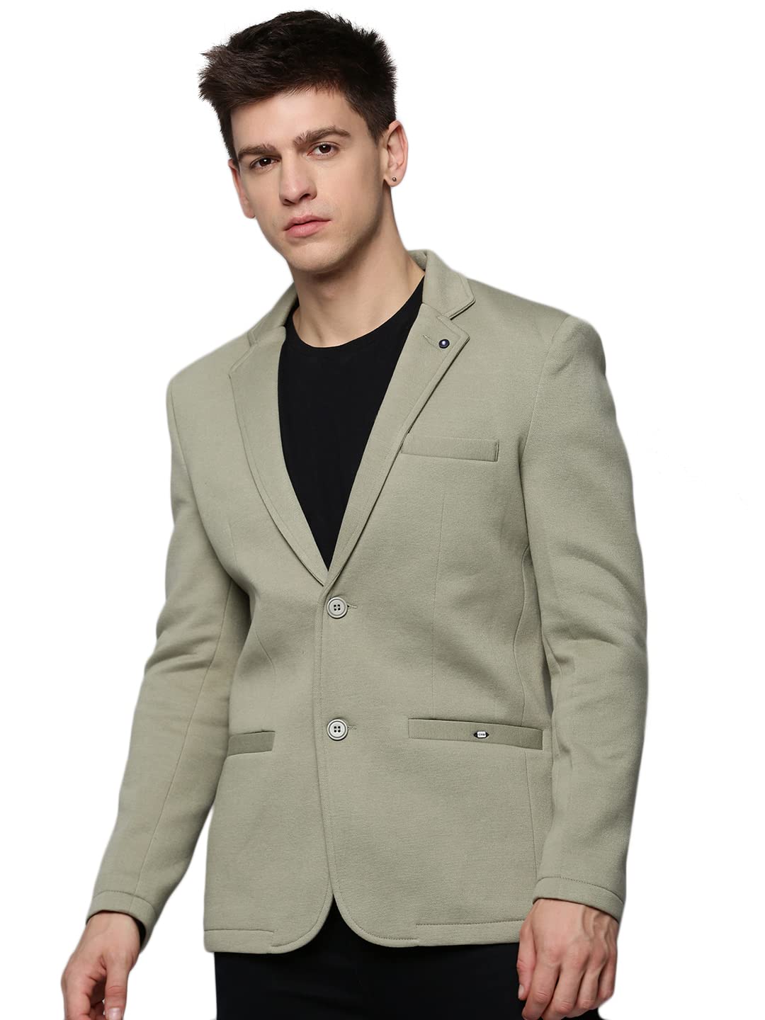 showoffff Men's Notched Lapel Olive Solid Blazer-AR-019_Olive_S-picture-22