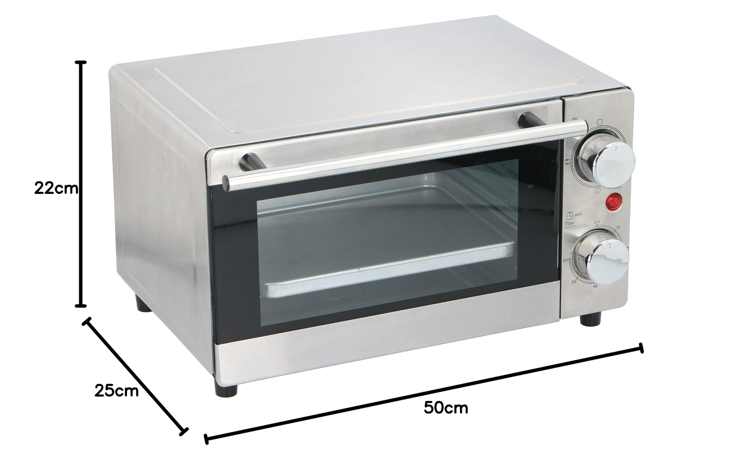 All Ride Mini Backofen - 24 Volt über Zigarettenanzünder - für unterwegs: LKW, Wohnmobil oder Boot - 300 Watt - 9 Liter - Edelstahl