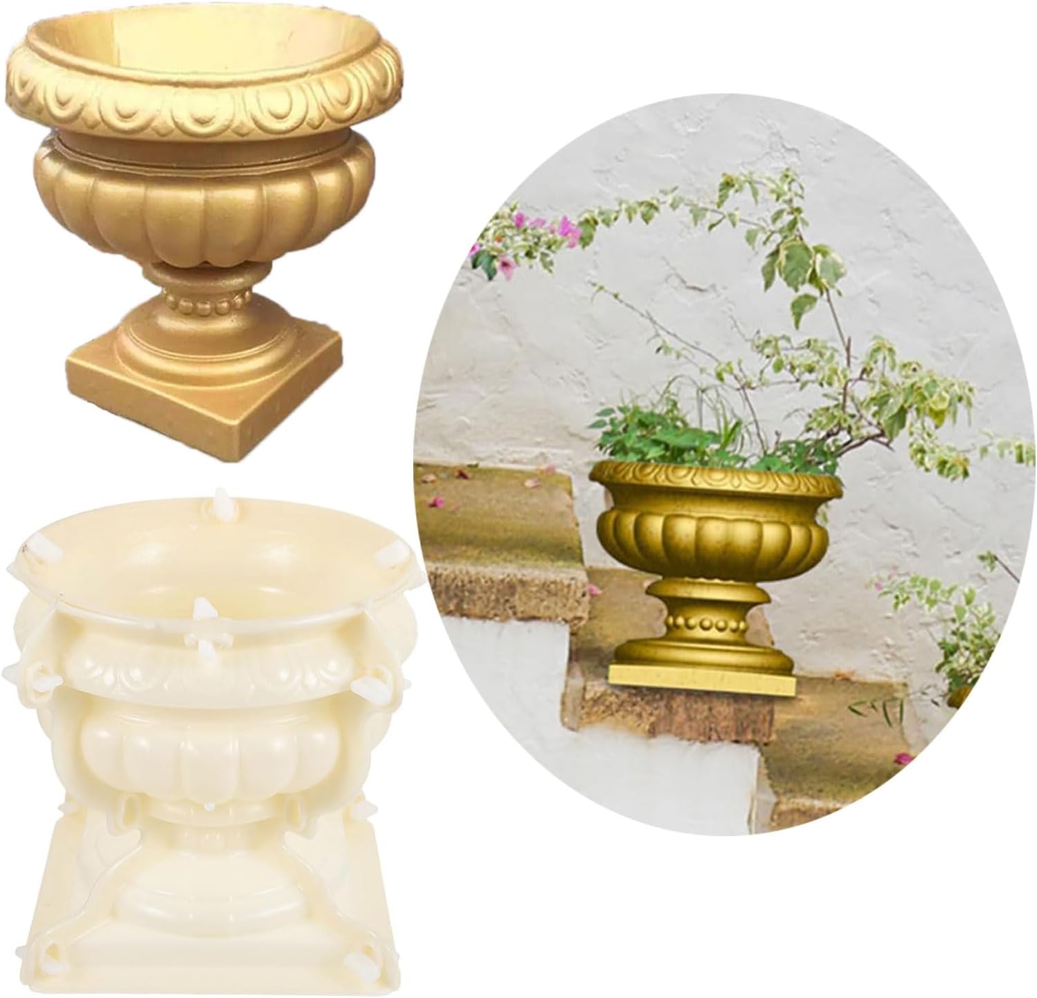 Plastic Concrete Planter Flowerpot Mold Home Garden Decoration European Flower Mold Bonsai Planter Epoxy Resin Mold Planter Mold Large