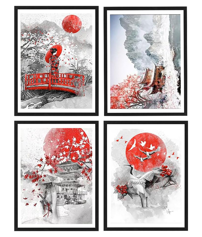 Kit broderie diamant paysage japonais à offrir en cadeau de loisir créatif