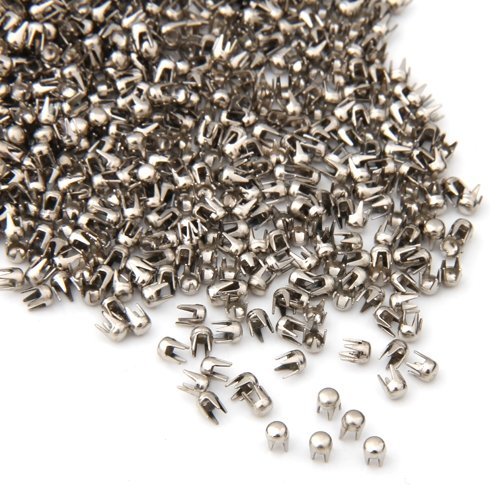 Gleader 1000X Remaches Tachuelas Cobre Color Plata para Bolso Ropa 2.5mm