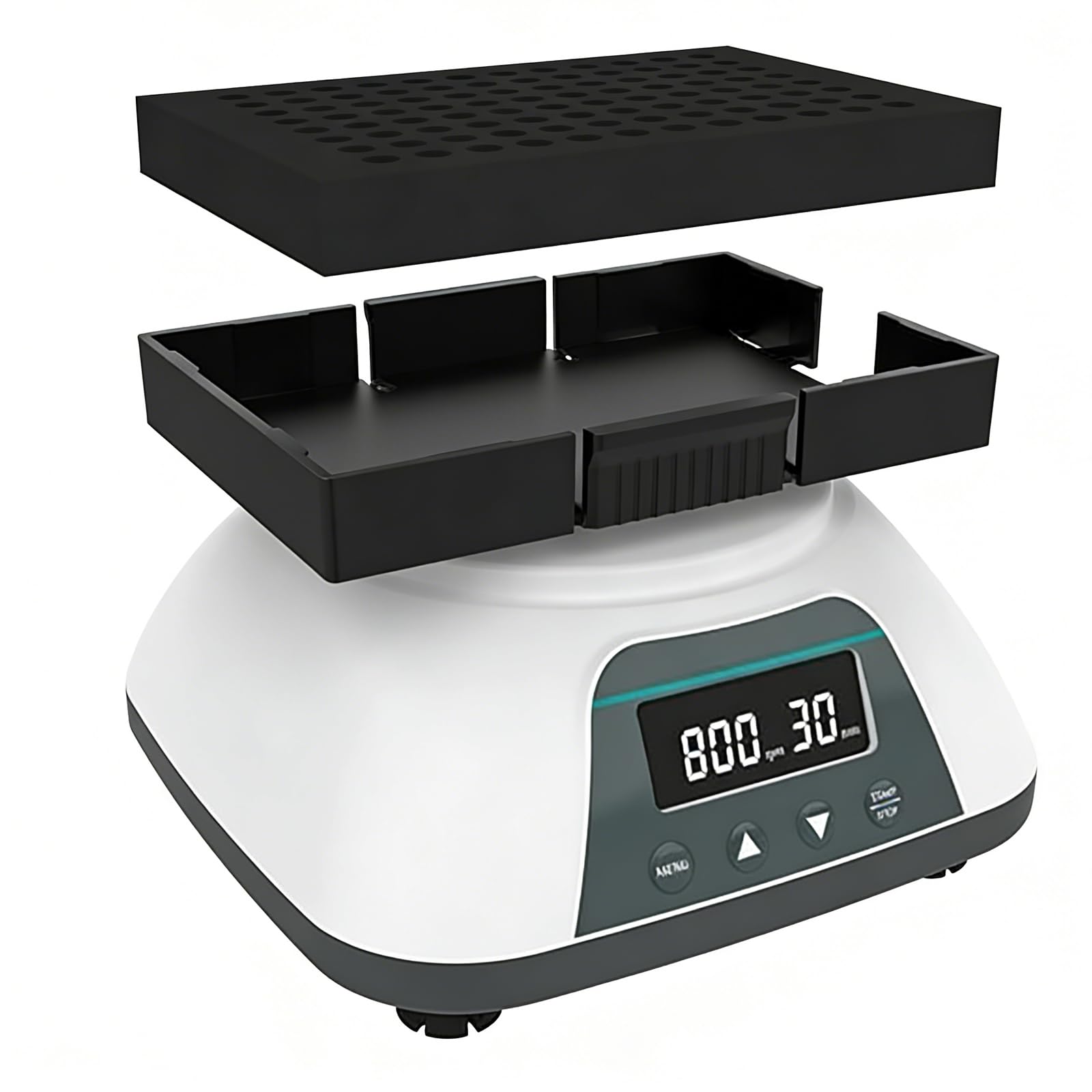 Oscilador de microplaca, agitador de placas de laboratorio, velocidad ajustable 100-1200 rpm, amplitud de giro horizontal de 4 mm, compatible con placas ELISA de 96 pocillos