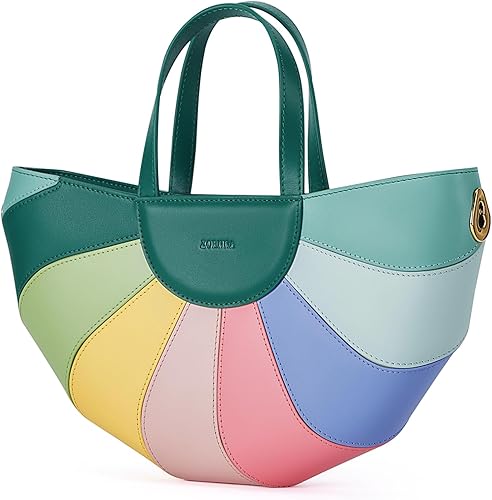 Miniatura 2 de Zornna - Bolso de mano de piel azul de primera calidad para mujer, bolso vibrante y único, Azul