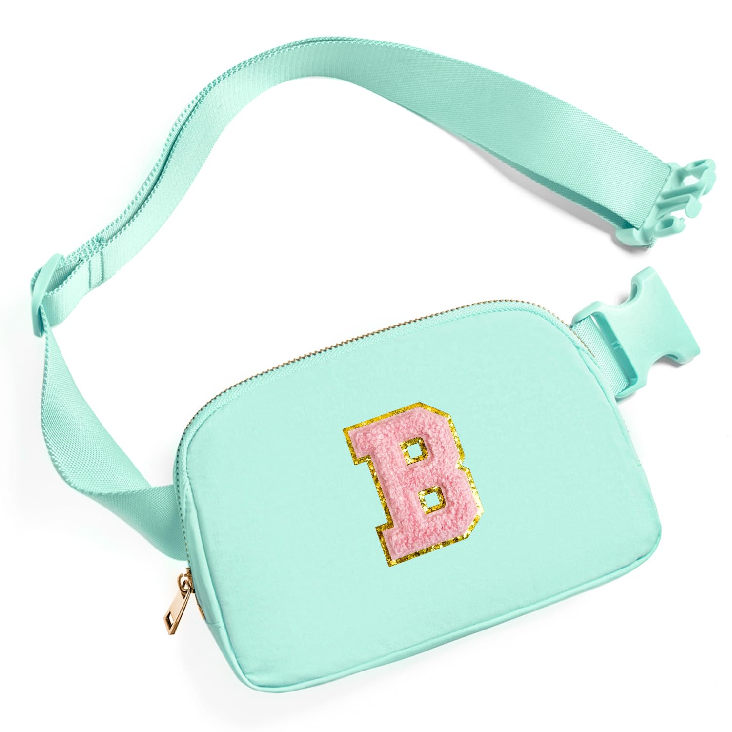 Gitus Belt Bag Fanny Pack Crossbody Bags with Initial Letter Patch Cute Stuff Birthday Gifts for Teenager Girls Trendy Preppy Stuff for Teen Girls