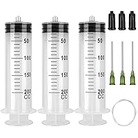 Vista 10 de 3 jeringas grandes de 5.1 fl oz, selladas estériles e individuales, fáciles de usar y limpiar, jeringas de plástico para jardín, líquidos, brillo