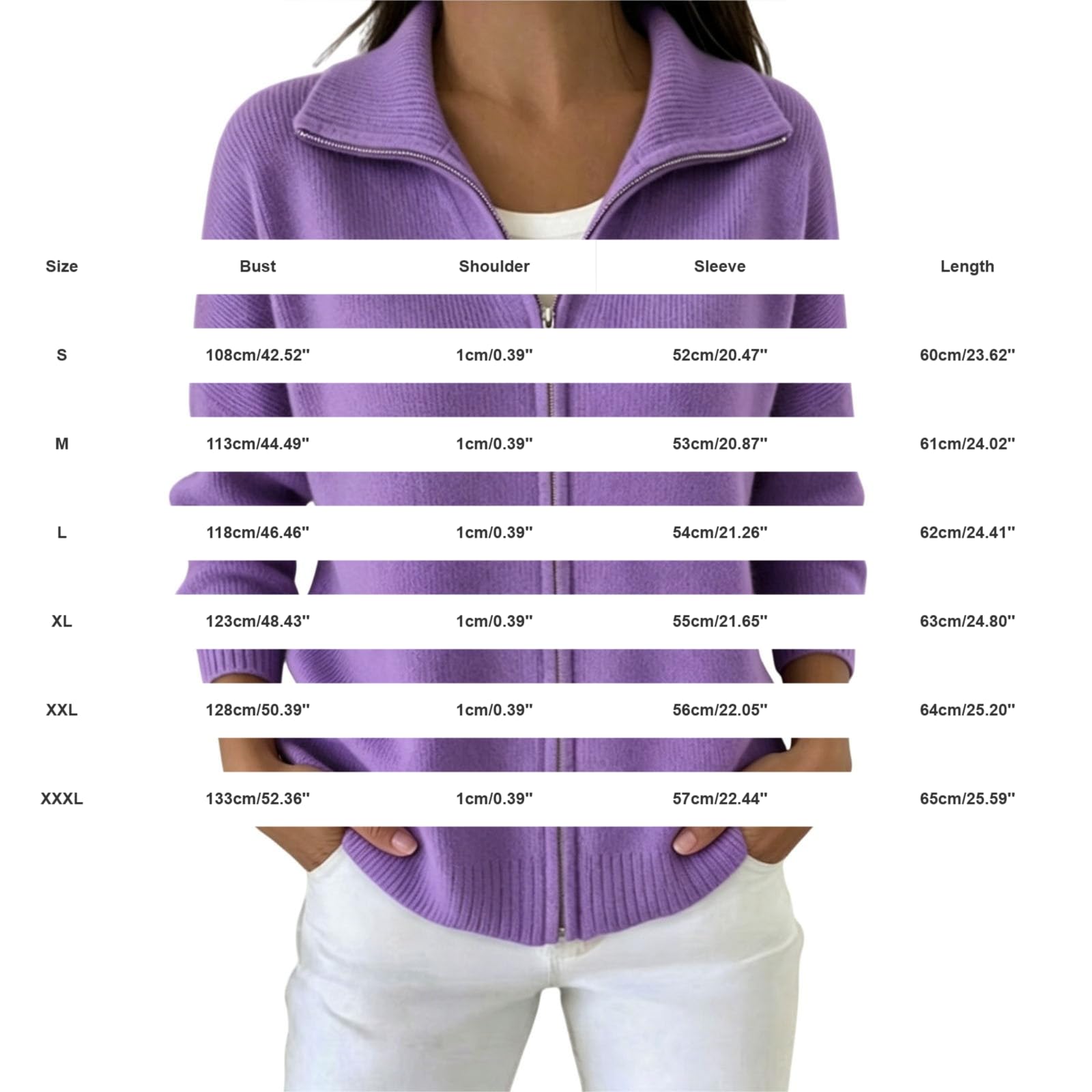 Generico Cárdigan Mujer Camiseta con Cremallera Cuello Coreano Manga Larga | Chaqueta de punto liso Ropa Primavera Otoño Estilo Casual Suéter Elegante Ajuste Cómodo